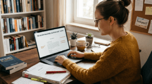Autor macht Manuskript buchsatz-ready