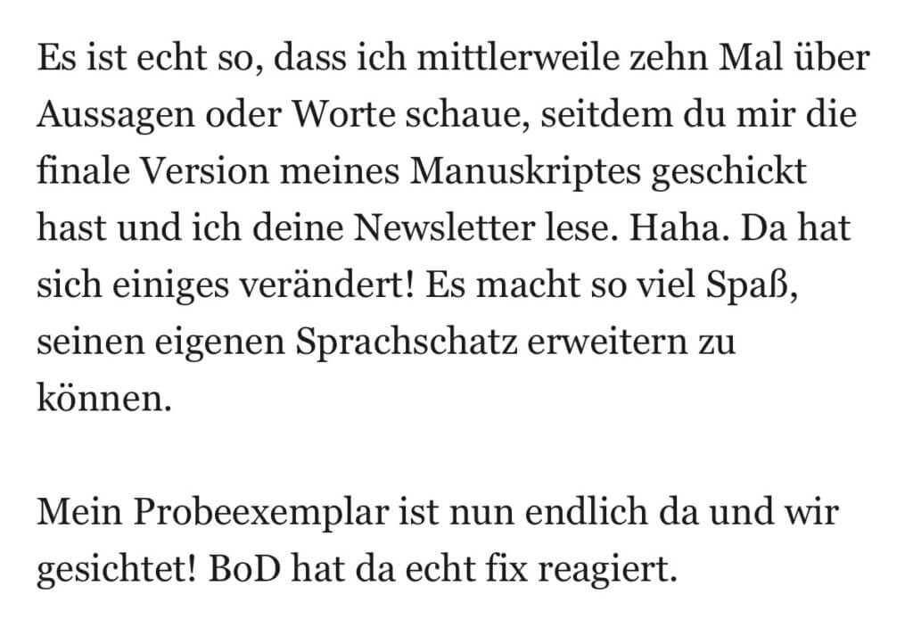 Screenshot E-Mail Claudia